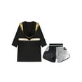 thumbnail image 4 of Fldy Tenues de Boxe pour Garçons, Ensemble Robe à Capuche en Satin Métallique et Shorts, Robe de Fête Déguisement A7 6, 4 of 5