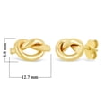 thumbnail image 3 of Italian 14k Yellow Gold Shiny Pretzel Love Knot Tubular Stud Earrings - Yellow,Medium, 3 of 4