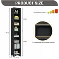 thumbnail image 3 of VECELO Tall Narrow Corner Bookcase, Enclosed Free-Standing Storage Cabinet with Adjustable Shelves, Anti-tilting Device and Dust-Free Organization, Black, 3 of 11