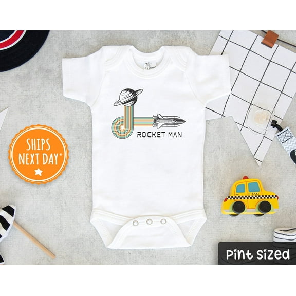 Rocket Man Baby Onesie, Cute Outer Space Bodysuit, Spaceship Baby Gift Cute Baby Onesie, BABY BODYSUIT LAT 4424