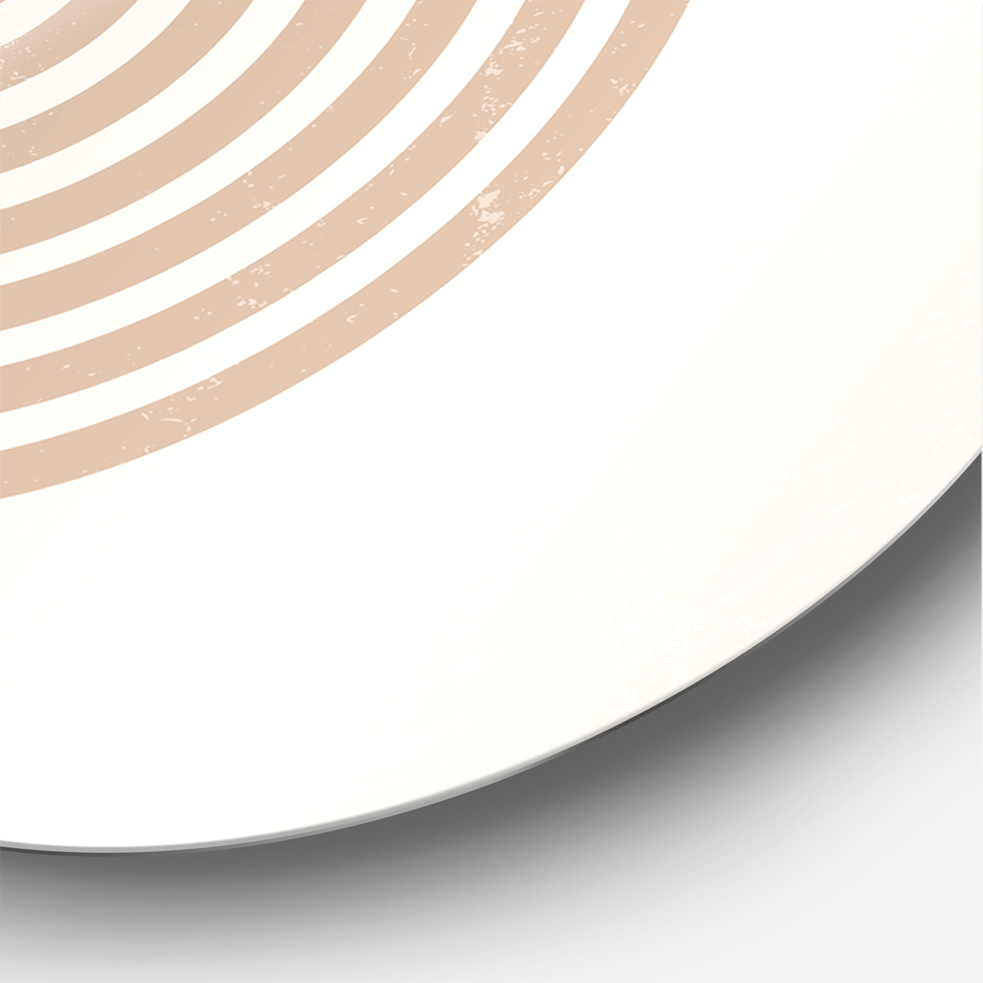 Designart 'Abstract Geometrical Moon and Sun With Leaf I' Modern Circle Metal Wall Art 23x23 - Disc of 23