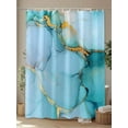 thumbnail image 4 of Fsddascl Teal Marble Shower Curtain Set - 66" x 72" Washable Bathtub Curtain with 12 Hooks, Modern Ink Painting Luxury Modern Art Waterproof Fabric Stall Shower Curtains for Bathroom/Bathtub Décor, 4 of 6