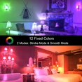 thumbnail image 2 of Bombilla LED ILC RGB que cambia de color, 5 W, 450 lúmenes, E26, 2700 K (paquete de 8), 2 of 8