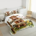 thumbnail image 3 of Manfei Cartoon Highland Bull Kid Bedding Comforter Set, Vibrant Groovy Flower Twin Comforter Sets, Rustic Animal Reversible Bedding Set, Luxury Bedroom Decor, 2 Pieces, 3 of 8