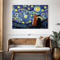 thumbnail image 3 of Elephant Stock Dogs Journey Starry Night Wall Art - Horizontal Canvas Wall Art - Bedroom Wall Decor - Animal Canvas - Black And Blue Decor - 48" x 32", 3 of 8