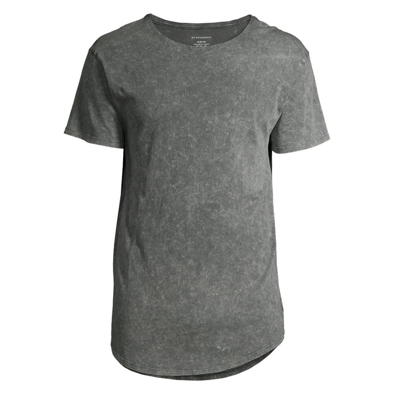 No Boundaries Men's Elongated T-Shirt with Short Sleeves, 2-Pack