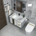 thumbnail image 2 of 6 Pieces Bathroom Hardware Set Brass Wall Mount Bathroom Accessory Towel Bar Set, 2 of 9