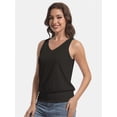thumbnail image 4 of Women’s Summer V-Neck Tank Top - Lightweight Breathable, Loose Fit, Solid Color, 4 of 6