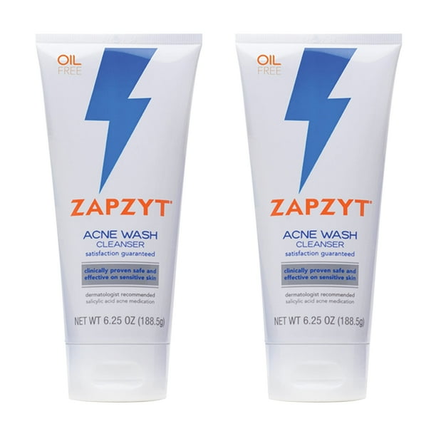 Limpiador para acné ZapzYT, 185 ml (paquete de 2), hipoalergénico con aloe
