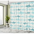 thumbnail image 5 of Ambesonne Ocean Shower Curtain, Swimming Sharks in Sea, 69"Wx84"L, Turquoise Beige Teal, 5 of 5