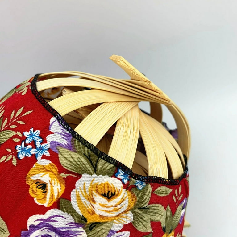 Xkiss Women Folding Fan Hat Bamboo Silk Foldable Wide Brim Hat Summer Portable Travel Beach Sunscreen Cap Sun Protection, Women's, Size: One size