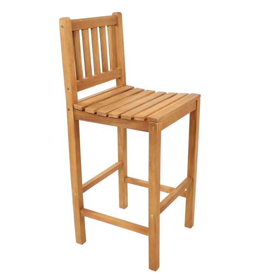 Sunnydaze Teak Outdoor Bar Chair