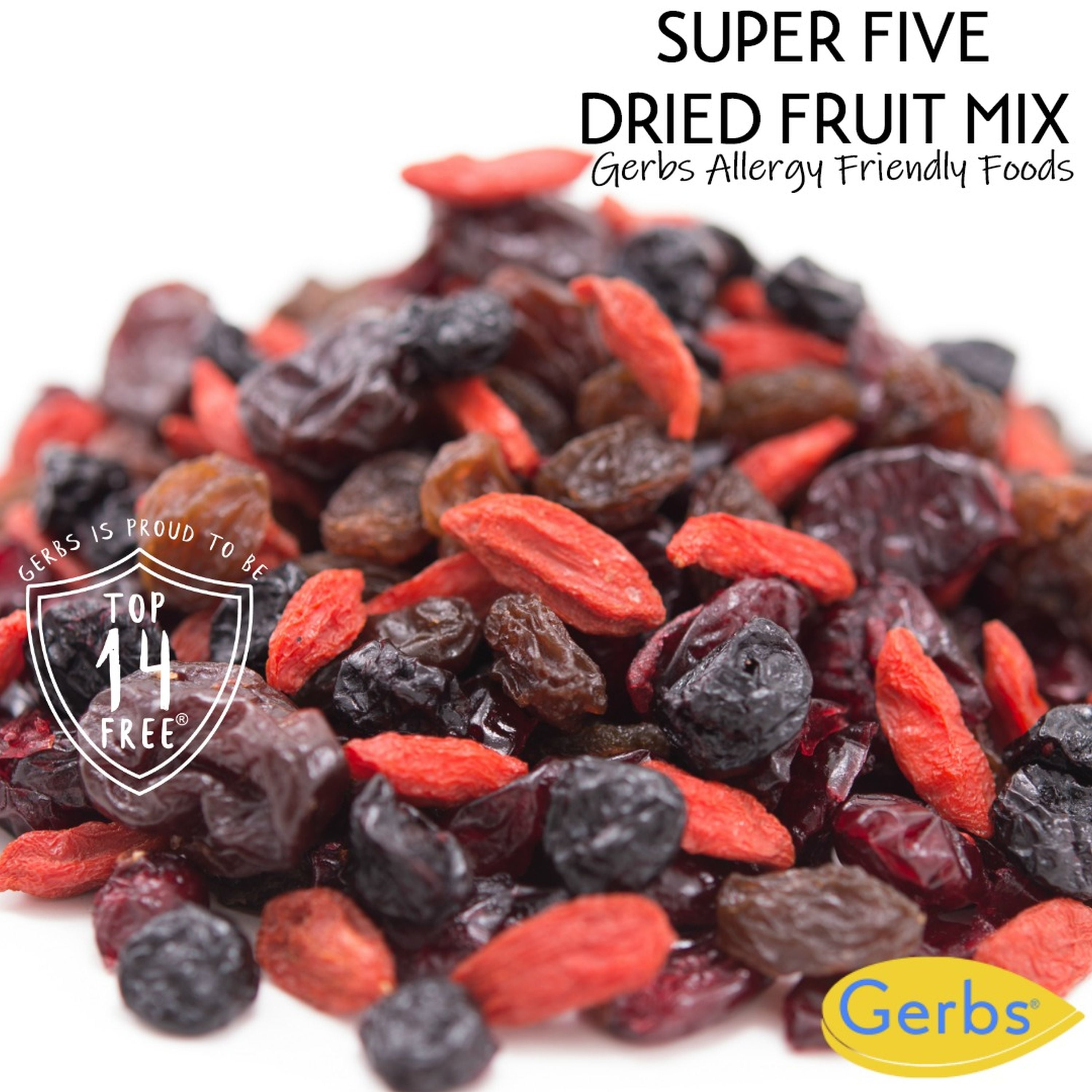 Dried Cranberries, Blueberries, Cherries, Goji Berry, & Raisin Fruit Mix by Gerbs - 2 LBS - Top 14 Allergen Free