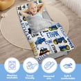 thumbnail image 3 of AOLOA Custom Toddler Nap Mat for Preschool, Personalized Name Kids Nap Mat for Daycare Kindergarten Boys Girls, Sleeping Bag with Pillow Blanket, Thick Padded Rolled Napping Mats, Blue Tractor, 3 of 8