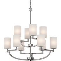 Volume Lighting 4730 Sharyn 10 Light 29" Wide Pillar Candle Chandelier - Chrome