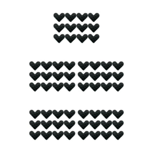 Guardoinrt 12x Grippers For Non Slide And Curling Washable Reusable And Reliable Black Black Heart-shaped 5Set