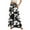 Black, variant on Women's Floral Print Flowy Flared Maxi Skirt with Ruffle Hem, A-Line Elastic Waist Elegant Tiered Layered Bohemian Long Skirt for Casual Summer Dresses and Boho Chic Style,Green 2XL