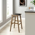 thumbnail image 2 of Bar Stool Chair Barstool, Set of 2, Walnut Black, Faux Vinyl Leather, Wood, Pub Cafe Bistro Dining Kitchen Hospitality Restaurant, Modern Contemporary HB36077, 2 of 10