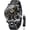 All Black, variant on Watches for Men Big Face Stainless Steel Analog Quartz Business Dress Moon Phase Waterproof Casual Chronograph Gold Plated Luminous Date Two-tone Classic Mens Wrist Watches Reloj Para Hombre