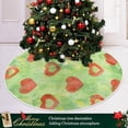 thumbnail image 6 of FMSHPON Valentine's Day Watercolor Red Hearts Xmas Christmas Tree Skirt Stand Mat for Holiday Party Decoration Indoor Outdoor 36 inches, 6 of 6