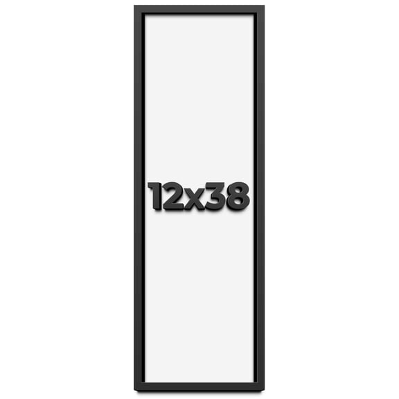 12x38 Shadow Box Frame Black | 1 inches Deep Real Wood Contemporary Shadowbox Display Frame | UV
