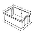 thumbnail image 2 of Quantum Storage Systems Stack and Nest Tote Heavy Duty Polypropylene Container, 18"W x 11"D x 6"H, 0.5 Cap (cu ft.) -, 2 of 2