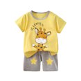 thumbnail image 2 of Babcutegg Kids Summer Cotton Short Sleeve Round Neck Top & Shorts Set – Toddler Boy and Girl Matching 2-Piece Casual Outfit Multicolor Size 6-9 M, 2 of 5
