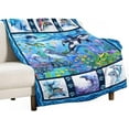 thumbnail image 4 of Dolphin Blanket Dolphin Gifts for Girls Women Ocean Dolphin Throw Blanket for Kids Adults Soft Warm Cozy Fleece Blanket for Couch Sofa \u200bBed 60"x80", 4 of 6