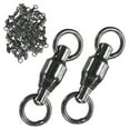 thumbnail image 1 of Uxcell Paquete de 50 Giradores de Rodamientos de Bolas, 1# 0.67In (17mm) Conector de Línea Líder de Señuelo de Acero Inoxidable para Pesca [Negro], 1 of 1