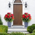 thumbnail image 1 of |8019|21in artificial begonia ball tree 2 pack-stunning fake silk topiary trees para home decor garden patio & indoor use in red begonia|, 1 of 7