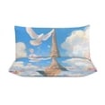 thumbnail image 3 of 3 Pcs Soft Bedding Set, Includes 1 Duvet Cover with Zipper And 2 Pillow,Shams Eiffel Tower Queen(90"×90"), 3 of 8