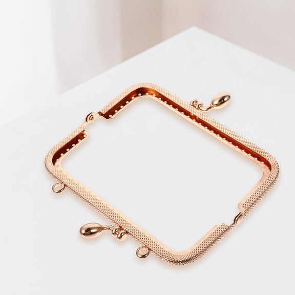 LEORX Metal Purse Frame Bag Clutch Frame Rose Gold DIY Bag Making Straw Handbags 1Set