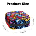 thumbnail image 2 of 1Pc Cute Period Bag Menstrual Cup Pouch, Large Storage Bag Sanitary Purse for Sanitary Napkin Pads, Colorful Hearts Doodle Pattern Pads Organizer for Girls Women, 2 of 6