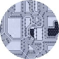thumbnail image 1 of Ahgly Company Machine Washable Indoor Round Transitional Lavender Blue Area Rugs, 4' Round, 1 of 7