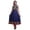 Blue2, variant on Bimba Navy Blue Leaves Anarkali Dress Mandarin Collar Sleeveless Kurtis for Women Print Maxi Dress XX-Large