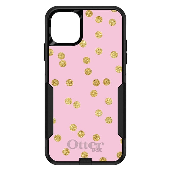DistinctInk OtterBox Commuter Custom Case for Apple iPhone 15 (6.1" Screen) - Polka Dots Pattern - Shockproof Protection