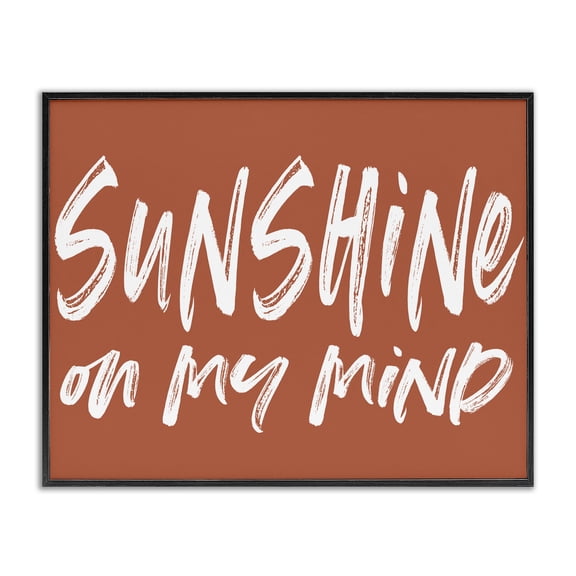 Sunshine State Of Mind Brown Black Framed Giclee Art, design by Lettered and Lined
