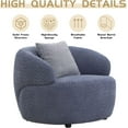 thumbnail image 2 of Williamspace Swivel Accent Sofa Chair with Pillow, Modern Comfy Boucle Barrel Chair Leisure Arm Chair Round Back Single Chair for Living Room Bedroom Office Lounge, Navy, 2 of 4