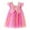 a-Hot Pink16259, variant on FINALGANG Girls Dress Toddler Iridescent Tulle Dress With Butterfly Wing Patch Ruffle Short Sleeve Crewneck Flared Mini Dress For Party Dress Up