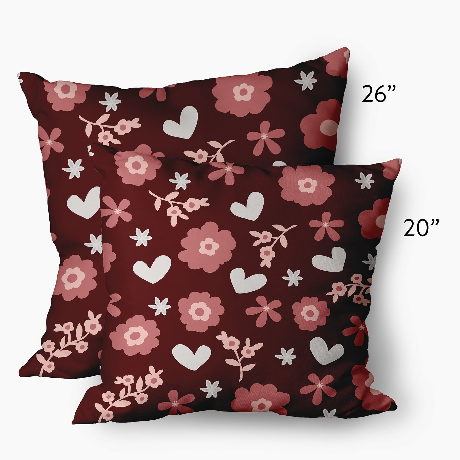 Simply Daisy 20 inch Flowery Love Valentines Indoor/Outdoor Throw Pillow