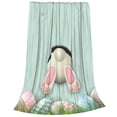 thumbnail image 2 of Zufioo White Bunny Bottom And Easter Eggs Fleece Blanket Queen Size,Plush Bed Blanket,Ultra Soft Throw Blanket,Plush Fuzzy Cozy Blanket Perfect for Bed,Couch-60"x50", 2 of 7