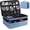 Denim blue, variant on Travel Electronics Organizer, Waterproof Cable Organizer Bag for Electronic Accessories Double Layer Large Shockproof Cable Storage Bag for Cord, Power Bank, Tablet(Up to iPad 11 inch) - Denim blue