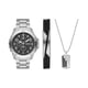thumbnail image 1 of SET de regalo Folio para hombre con reloj multifunción de 48 mm en tono plata y brazalete de plata, 1 of 3