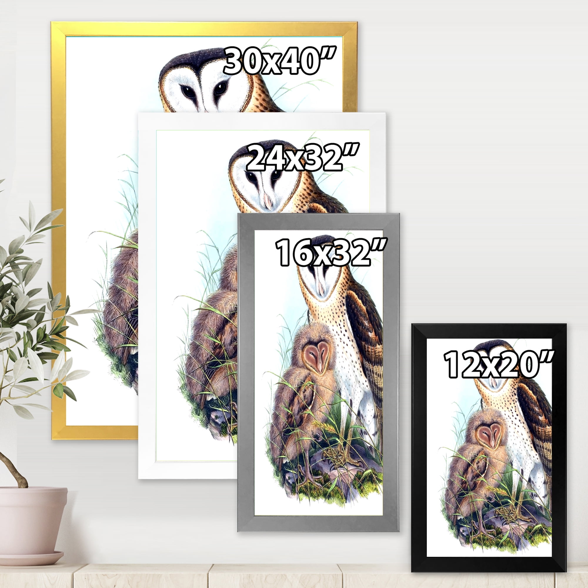 Designart 'Ancient Birds I' Traditional Framed Art Print