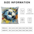 thumbnail image 5 of Shangniulu  Soccer Throw Pillow Cushion Cover, Spherical Football Ball Illustration Colorful Distressed Details in Motion Art, Decorative Square Accent Pillow Case, 18" X 18", Grey Pink, 5 of 5