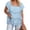 Light Blue, variant on Women's Plus Size Ruffled Chiffon Blous Square Neck Short Sleeve Tiered Top Summer Vacation Top