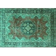 thumbnail image 1 of Ahgly Company Indoor Rectangle Medallion Turquoise Blue Traditional Area Rugs, 8' x 12', 1 of 4
