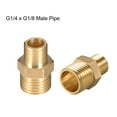 thumbnail image 3 of Pipe Fitting Reducing Hex Nipple 1/4" x 1/8" G Male Pipe Brass Fitting 2pcs, 3 of 5