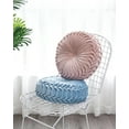 thumbnail image 2 of Coussin Rond en Velours pour Canapé Fait Main Petit Coussin Décoratif pour Lit Chambre 38*10cm Beige, 2 of 5