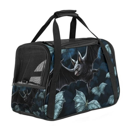 Bat Premium Fabric Cat Carrier Bag  Durable 900D Oxford Cloth with Sherpa Base  Ideal for Travel & Outdoor Adventures  Convenient & Comfy Pet Tote